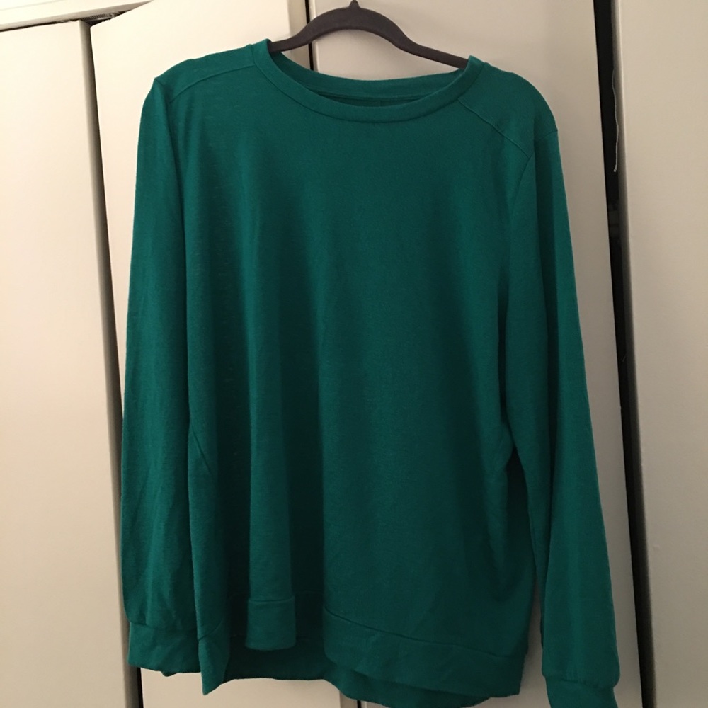 Loft Super Soft Cuffed Long Sleeve Tee in Teal